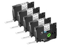 5pk nero su nastri di etichetta bianca 12mm Tze-231 TZ 131 631 241 Compatibile con stampanti per l'etichetta H110(5PK Black on clear)