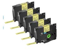 5pk nero su nastri di etichetta bianca 12mm Tze-231 TZ 131 631 241 Compatibile con stampanti per l'etichetta H110(5PK Black on gold)