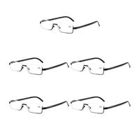 5PK Uomo Mezza Montatura Metallo Occhiali da Lettura Blu Luce per Piccolo Faccia