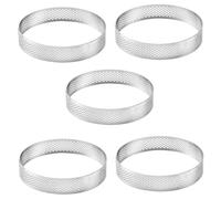 5pz 20 cm Tondo Nel Acciaio Torta Foro Stampi Mousse Torta Crostata An8540