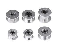 5Pz 2GT Alluminio Timer Puleggia 3D Stampante Accessori, 3mm / 5mm Foro Ruota 16/20 Denti o Senza Denti per Cinghia Larghezza 6mm / 10mm(W6mm, 20T, foro 5, senza denti)