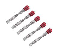 5pz 65mm Set di punte a croce magnetica per cacciavite rosso con gambo da 1/4 di pollice per installazione di viti per cartongesso(rosso)