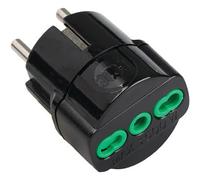5PZ ADATTATORE SCHUKO-16A BIPASSO FME NERO 2P+T