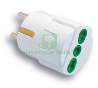 5PZ ADATTATORE SEMPLICE 2P+T SPINA SCHUKO PRESA 10 16A: