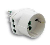 5PZ ADATTATORE TRIPLO 10A-10A+SCHUKO FME BIANCO 2P+T