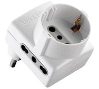 5PZ ADATTATORE TRIPLO 16A-16 SCHUKO ELECTRALINE BIANCO 2P+T ASIMMETRICO