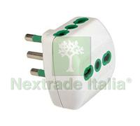 5PZ ADATTATORE TRIPLO 2 POLI + TERRA 16A BIANCO BIANCO 82180:
