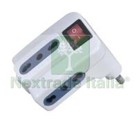 5PZ ADATTATORE TRIPLO CON INTERRUTTORE BIANCO SPINA 16A COLORE BIANCO: