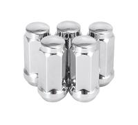 5pz Auto Argento Tono M14x2.0 Bulloni Ruota Cono Sede Chiuso Fine 1.9" Lungo
