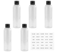 5pz Bottiglie Vuote Viaggio,200ml Contenitori Plastica Trasparente Adesivo,Bottiglia Cosmetica Vuota,Contenitore Per Volo,Kit Viaggio Liquidi,Borraccia Piccola Per Cosmetici,Viaggi,Shampoo