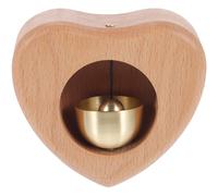 5Pz Campane in Legno Cuore Decor Porta Marrone Chiaro