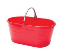 5PZ CESTA OVALE PER RACCOLTA MANICO METALLO LT.25 - capacit? lt.25, cm.57x37x25h.