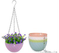 5Pz Cestino Da Appendere in Plastica, Cesto per Piante Sospese Vasi Di Fiori