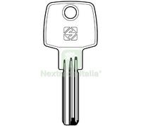 5PZ CHIAVE PUNZONATA ABUS AB40 SILCA OTTONE NICHELATO: