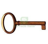 5PZ CHIAVI PER MOBILI MOD.33706 IN OTTONE PATINATO PULITO TESTA FOUME' MM.73X34: