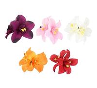 5PZ Farfalla Orchidea Clip Capelli Doppi Fiori Hawaiani Accessori Capelli Donne Party Beach Wedding Tropical Fancy Dress Accessorio