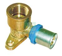 5PZ GOMITO MULTISTRATO PRESSARE FIL FEMM+STAFFA BAMPI OTTONE MM 20X1 2F: