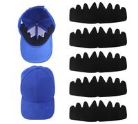 5pz Inserti Cappellini Baseball Neri, Feltro Riutilizzabile e Lavabile Fodera Sudore, Riempitore Flessibile Shaper, Protezione Sudore, Supporto Tesa