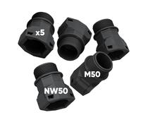5Pz Kalitec 3805019 Raccordo A Vite M50x1,5 Nw37 Per Tubo Corrugato