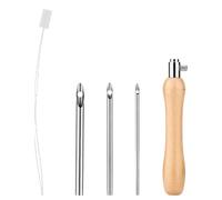 5pz Kit Punch Needle, Strumento Punch Needle Include 2/3/4mm Punte Punch Needle in Metallo e Manico e Infila Ago per Punch Needle per Adulti Principianti Filo Punto Croce Fai da te