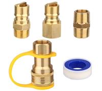 5pz Kit Raccordi Rapidi Gas Naturale, 1/2 Pollice Tubo Flessibile Gas Naturale Tubo Flessibile Gas Naturale Tubo Flessibile Propano Tubo Flessibile Fornitura di Gas Naturale per Generatori