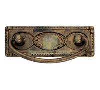 5PZ MANIGLIETTA MOBILI ANTICO MG2493 METALSTYLE ZAMA OTTONE ANTICATO MM 97X45 6: