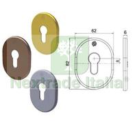 5PZ MOSTRINA INTERNA ESTERNA CILINDRO EUROPEO SERIE T MM.62X82X6 OTTONE CROMO S: