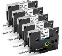 5Pz Nastro per Etichette Compatibile Con Brother P-Touch Tze-231 Tze231 TZ-231,