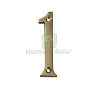 5PZ NUMERO CIVICO "1" INGLESE IN OTTONE LUCIDO: