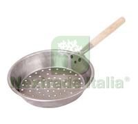 5PZ PADELLA PER CASTAGNE CON MANICO IN LEGNO Ø CM.30: