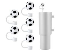 5pz Palloni da Calcio Tappi Copertura per Cannucce per Stanley, Topper Silicone con Punta Cannuccia per Cannucce 10mm Riutilizzabili Coperchi per Cannucce per Stanley Tumbler 30 e 40 Oncia
