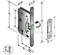 5PZ PATENT B.SOFT 8 90 SCROCCO CENTRALE BT ENTRATA 50 FINITURA CROMATO OPACO:
