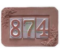 5PZ PORTANUMERO IN TERRACOTTA 3 POSTI CM. 24X16: