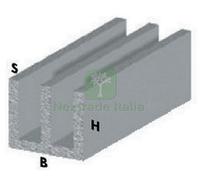 5PZ PROFILO ARGENTO H.100 CANALINO UU 16X12X1 MM: