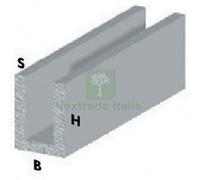 5PZ PROFILO ARGENTO H.100 CM CANALINO U 10X10X1 MM: