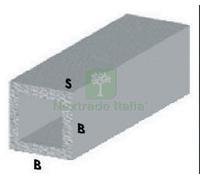 5PZ PROFILO ARGENTO H.100 CM TUBO QUADRO 15X15X1 MM: