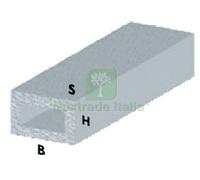 5PZ PROFILO ARGENTO H.100 CM TUBO RETTANGOLARE 20X10X1 MM: