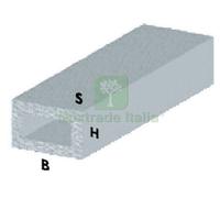 5PZ PROFILO ARGENTO H.100 CM TUBO RETTANGOLARE 30X15X1 MM:
