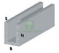 5PZ PROFILO CROMO H.100 CM CANALINO U 10X11,5X1,5 MM: