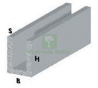 5PZ PROFILO CROMO H.100 CM CANALINO U 10X16,5X1,5 MM: