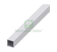 5PZ PROFILO TUBO QUADRATO ALLUMINIO ARGENTO SATINATO MM. 10X10X1 MT. 1: