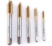 5Pz/ Set Maschi per Filettare Titanio Rivestito in HSS Kit Filettatura Vite Stru