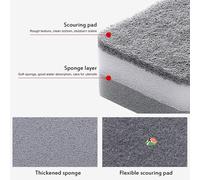 5pz/Set Spugna Detergente Pulitore Tampone Rimuovi Grasso Cucina 10,76,73,5cm