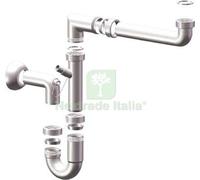 5PZ SIFONE PP SALVASPAZIO 1 VASCA + 1 ATTACCO BIANCO MM 40 1"1 2: