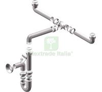 5PZ SIFONE PP SALVASPAZIO 2 VASCHE + 1 ATTACCO BIANCO MM 40 1"1 2: