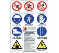 5PZ TARGA SEGNALETICA OBBLIGHI E DIVIETI CANTIERE PP CM 60X80
