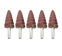 5pz Testine Levigatrici Coniche, Grana 80, Gambo 6mm per Metallo(30mm) | Per e Metallo, per forte Potere Abrasivo, per ideale per Officine, Materiale Resina, Gambo 6mm