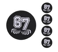 5pz Toppa Ricamata con Meme Divertente 6 7, Toppa con Numero Sei Sette da 5cm per Felpe Cappuccio Magliette Giacche Cappelli Zaini Abbigliamento Personalizzato Fai Da Te e Accessori per Borse