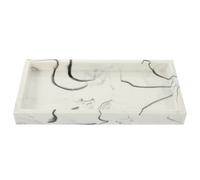 5Pz Vassoio Vanity Marmo Bianco Porta Bagno E Leggero