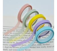 5Rotoli Nastro Evidenziatore,Colorato Trasparente Adesivo Fluorescente Marcatura,Nastro Adesivo Colorato,Nastro Trasparente Rimovibile Colorato al Neon,per Leggere,Prendere Appunti,Etichettare